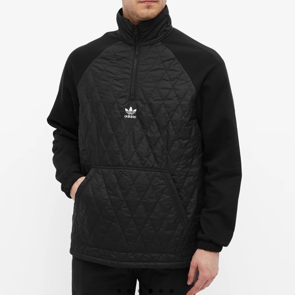 Adidas Men's Black Quilted Half Zip - Picture 3 of 9